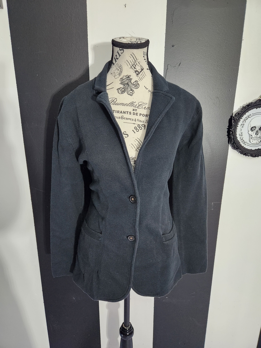 J. Crew Black Knit Two-Button Blazer